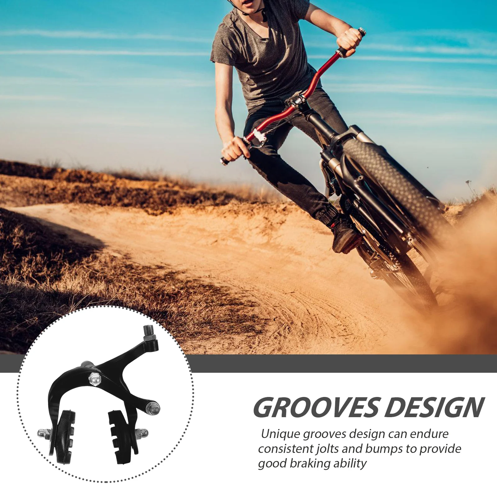 2Pcs Cycling Brake Calipers for Mountain Bike Aluminum Alloy Wear Resistant Sturdy Stop Power Replacement Bike Accessories