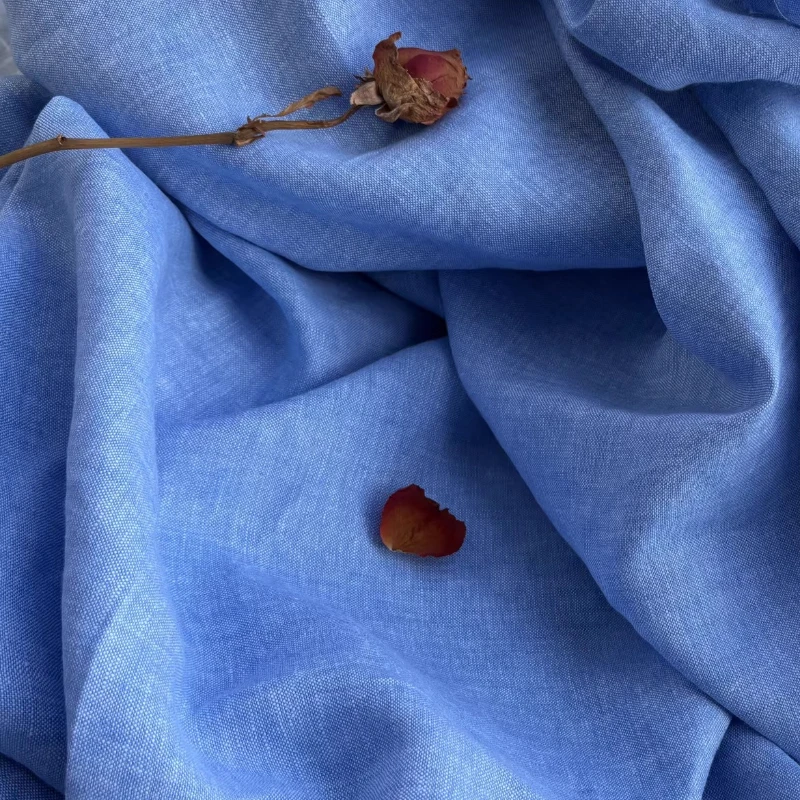 100% Pure Linen Blue Fabric Dr - đánh giá và giá Linum Home Textiles