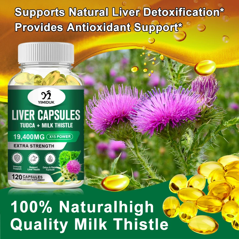 Liver Capsules Tudca + Milk Thistle Liver Detox and Cleanse for Health Promotes Liver Toxinremoval Antioxidant & Detoxifier