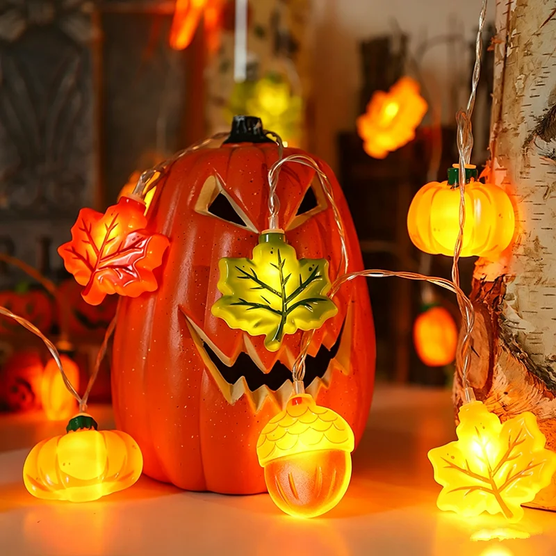 Fall Maple Leaf Pumpkin Acorn  - đánh giá và giá Led Fairy String Lights