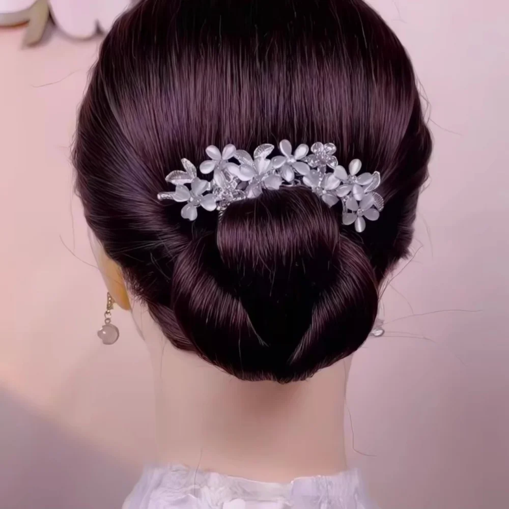 Vintage Chinese Style Opal Hair Sticks Metal Floral Hair Clip Pins Elegant Wedding Bridal Hair Combs Bride Hair Accessories