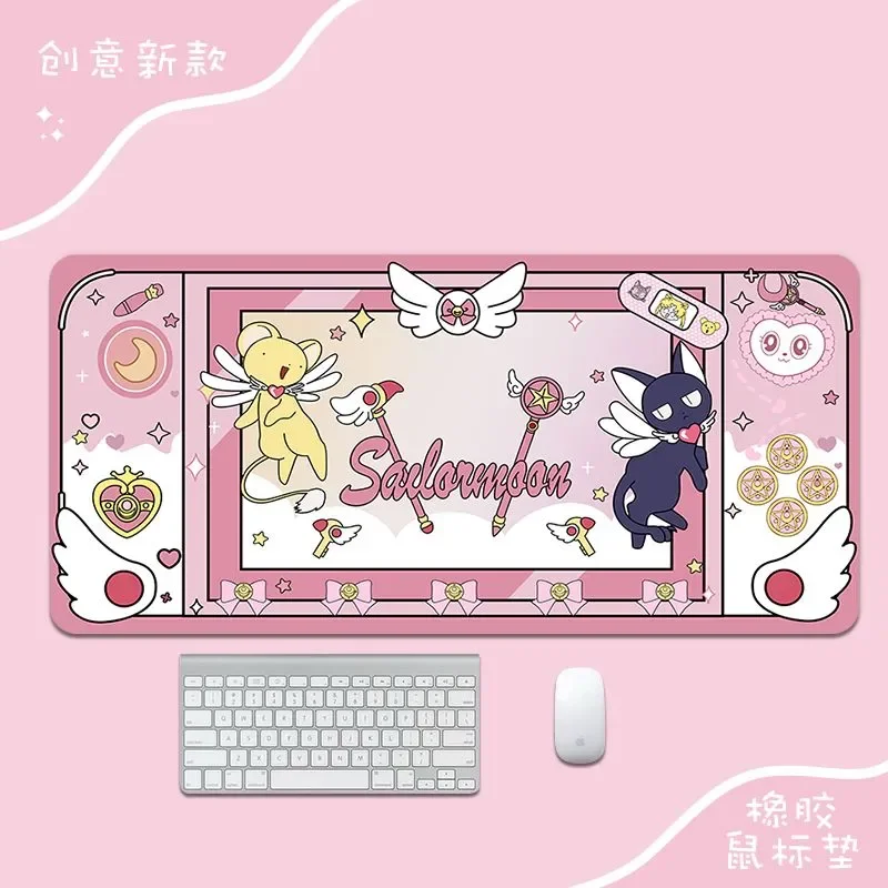 Cartoon Sanrio HelloKitty Kuromi Lotso Around Cute Mouse Pad Large Student Office Thick Wear-Resistant Computer Game Desk Mat