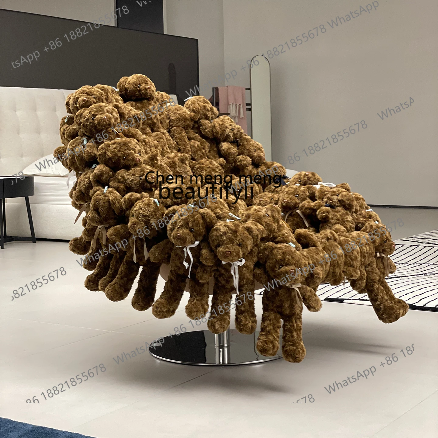 X  Minimalist stainless steel, leisure chair, living room home simplicity, light luxury, high-end sense, sofa seat