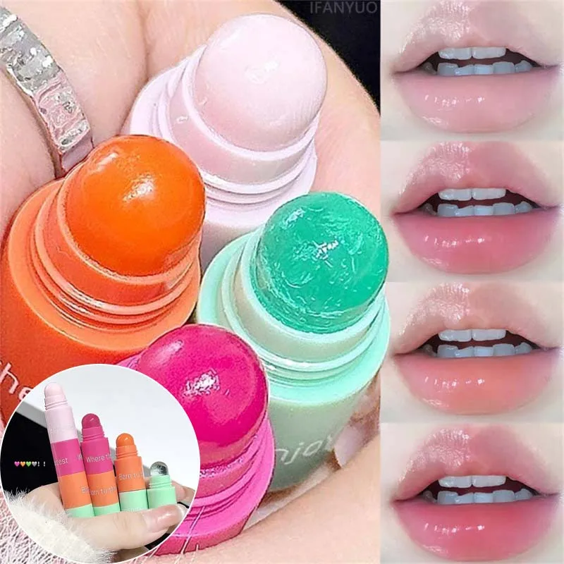 ลิปสติก ลิปกลอส 4 in 1 ลิปบาล์มเปลี่ยนสี บำรุงริมฝีปาก ชุ่มชื้น สีชมพูใส ส้ม ให้ความชุ่มชื้น ปรับสีตามอุณหภูมิ ปากกาดูแลริมฝีปาก