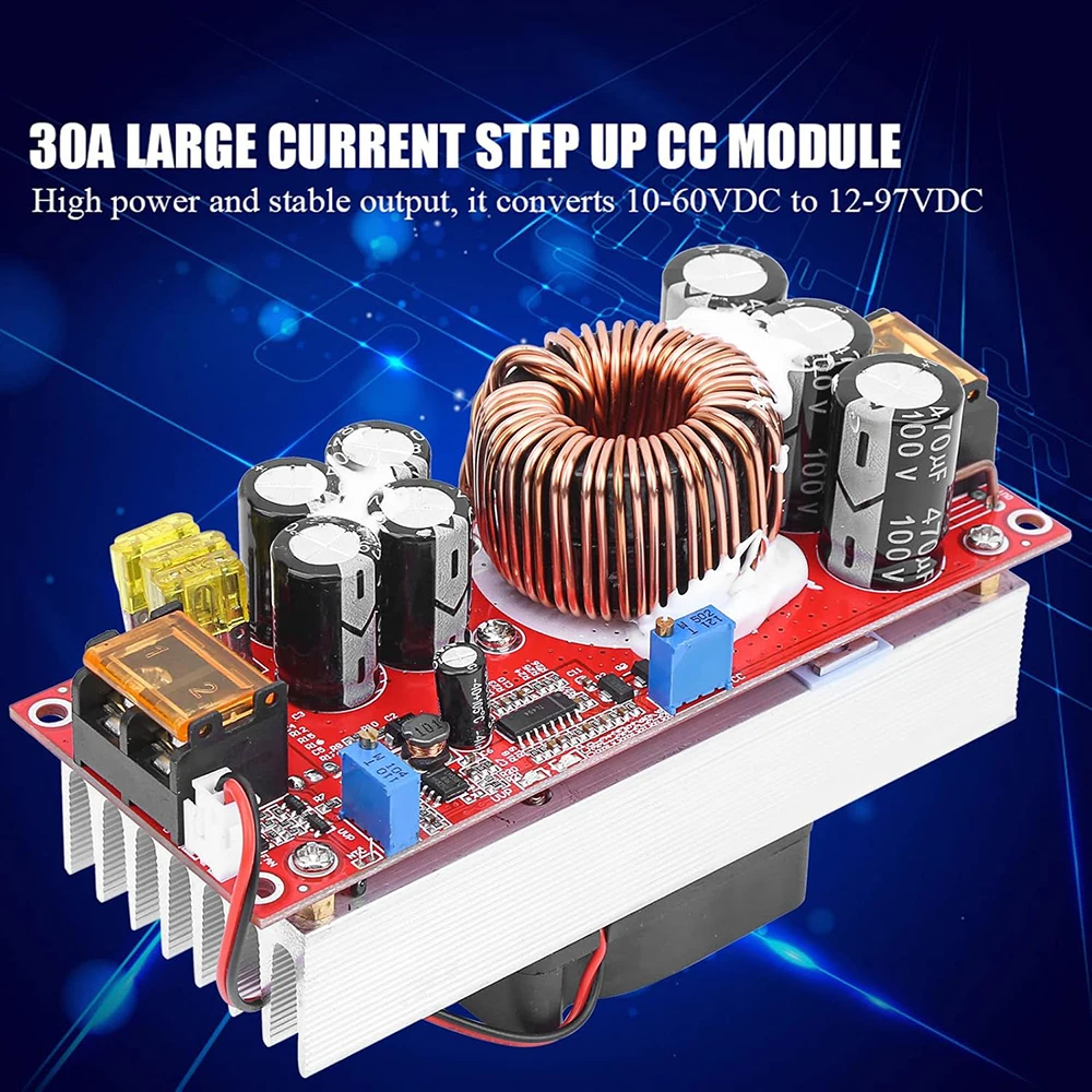 1800W DC-DC Boost Converter 1500W to 1800W Step-up Boost Constant Power Supply 12-60V to 12-90V high Current Voltage Constant