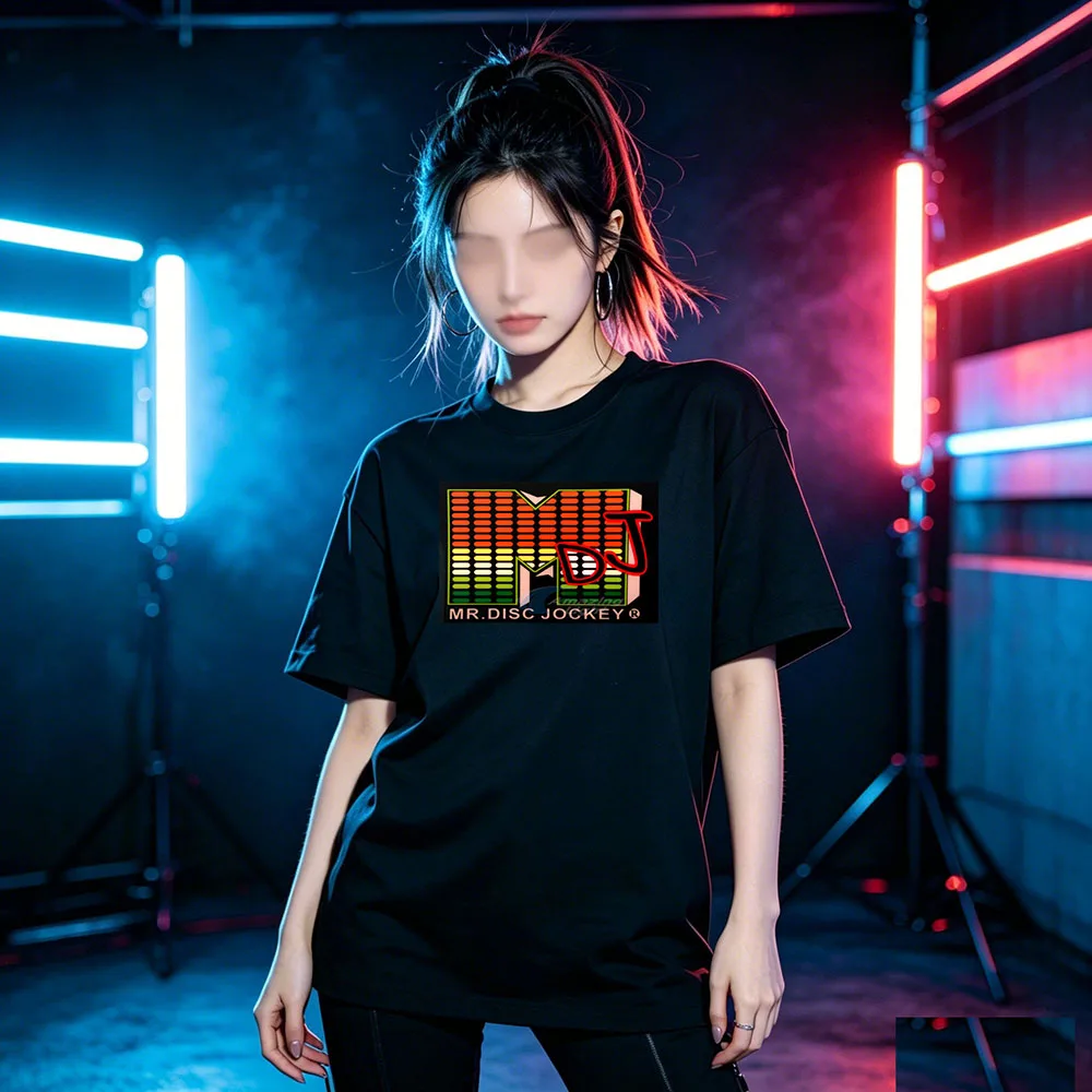 Multifunctional Party T-shirt Sound Activated Equalizer El T-shirt For Celebration DJ For Women