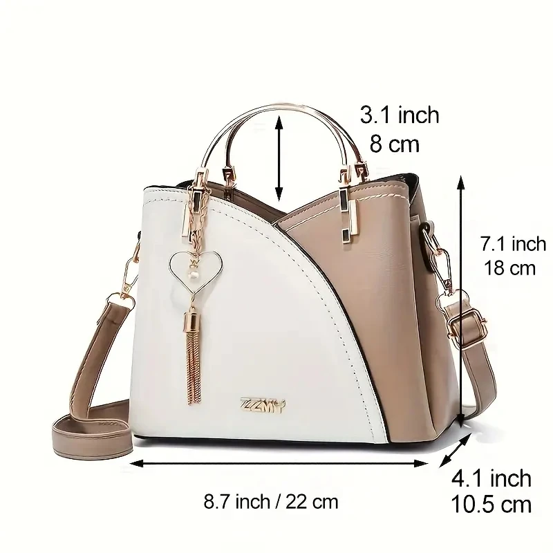 Fashion trend contrast color large capacity one-shoulder messenger bag handbag