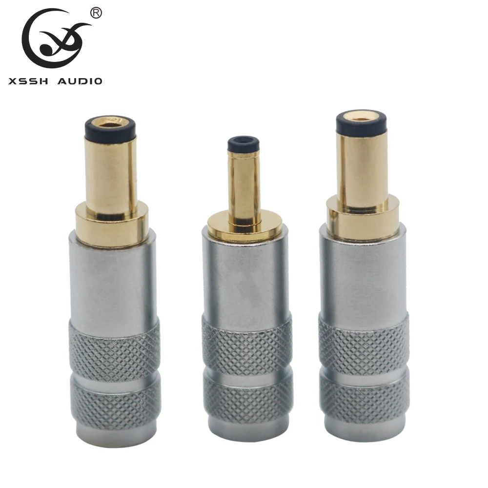 4 Pieces XSSH HIFI Audio DC-1.3G DC-1.7G DC-2.1G DC-2.5G Hi-End Brass Direct Current 7.5mm Dia. Cable DC Power Connector Jack