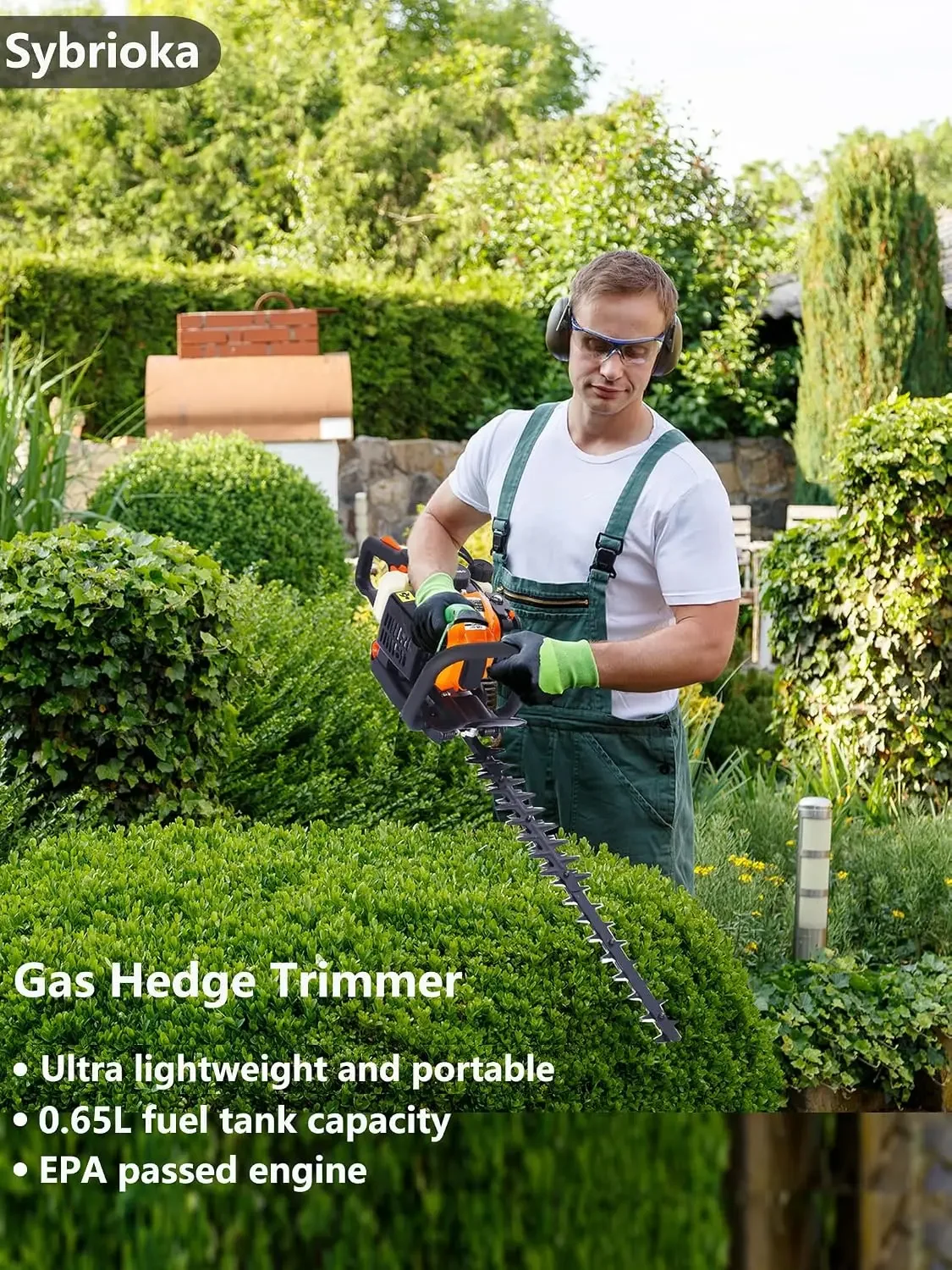 BestsellingHedge Trimmer 26CC Gas Powered Hedge Trimming Tool, Double Sided Blade 24