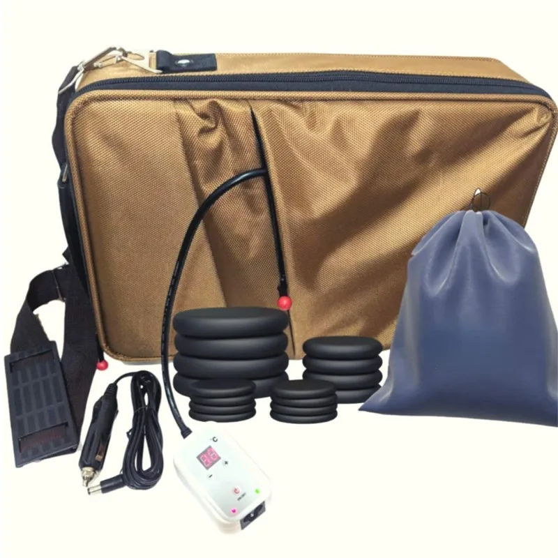 

Hot Stones Massage Heater Bag Kit, 16 Basalt Hot Stone Warmer Set, Portable & Perfect for Salon and Home Use