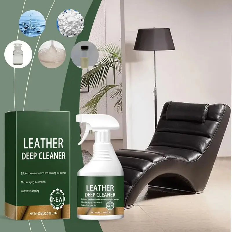 Leather Cleaner Spray Leather Restorer For Couches 100ml Car Leather Cleaner Spray Leather Care Spray For Leather Renovation