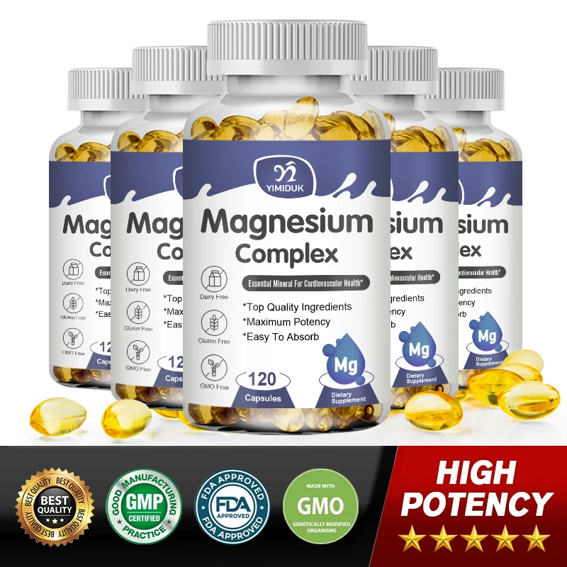 Magnesium Complex Capsules Maximum Absorption Magnesium Supplement for Sleep, Leg Cramps, Muscle Relaxation