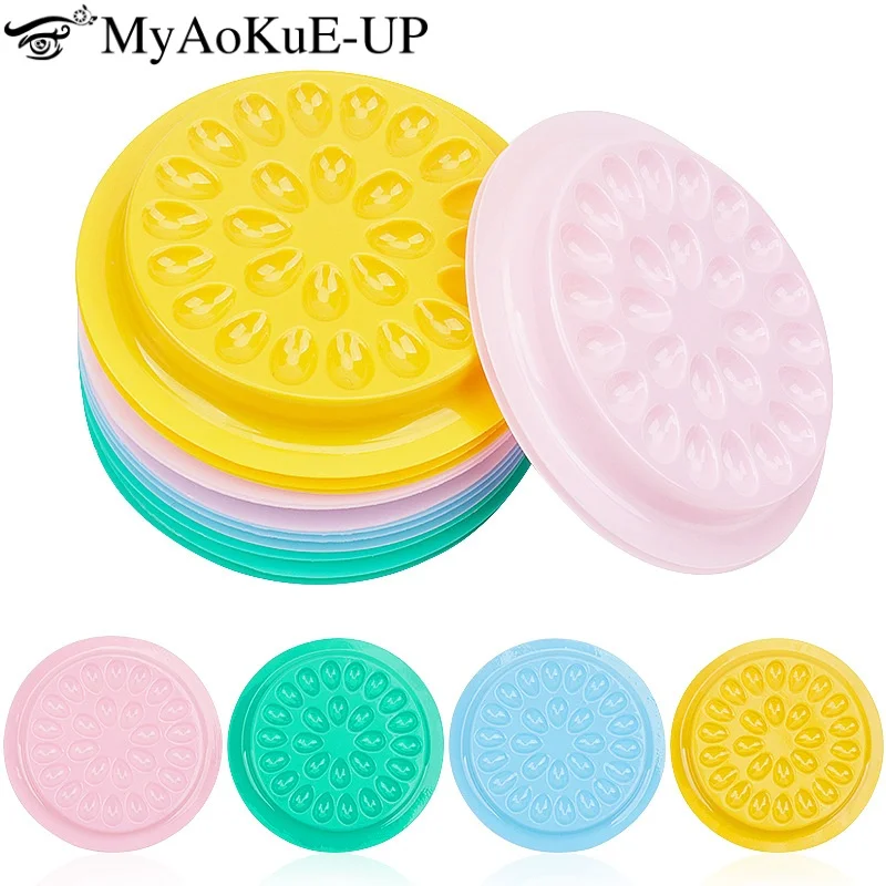 100 Uds pegamento para extensión de pestañas junta de sujeción soporte adhesivo para pestañas bandeja de almohadilla injerto pegamento para pestañas postizas paleta herramienta de maquillaje