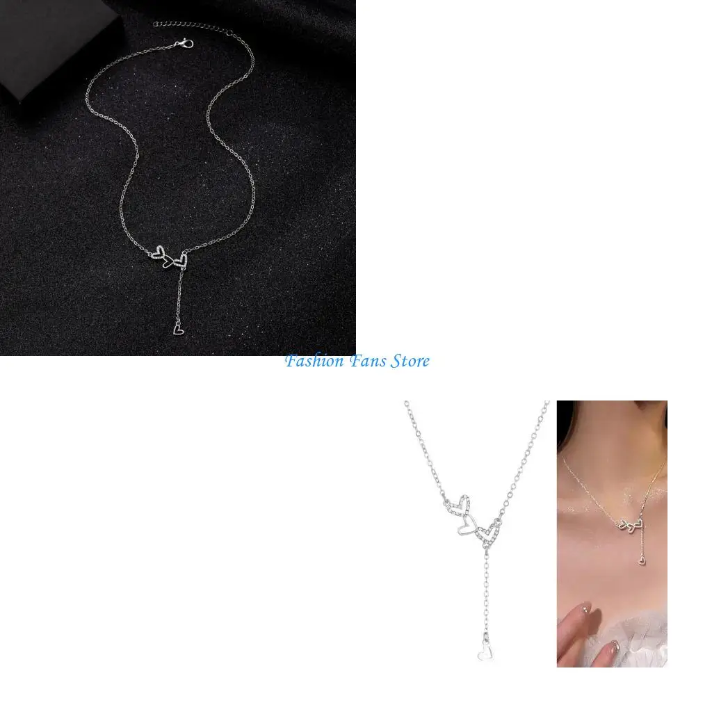 

Delicate Open Heart Design Necklace Long Lasting Alloy Material For Gift Giving