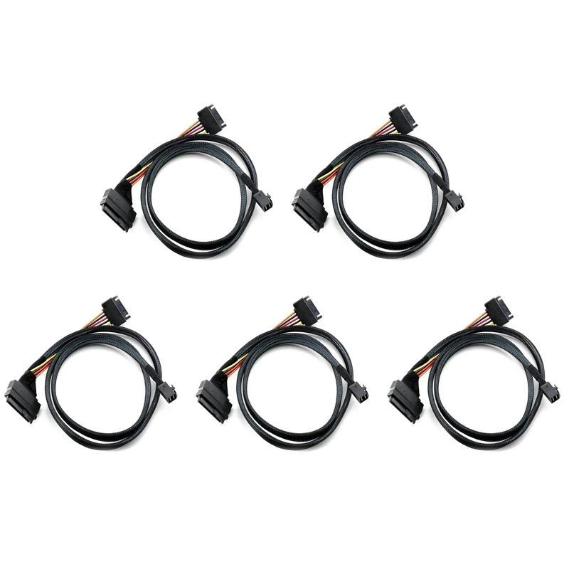 Hot TTKK 5X Built-In 12G Mini SAS HD To U.2 / SFF-8643 To SFF-8639 Cable 0.5M With 15-Pin SATA Power Supply, Suitable For U.2 SS