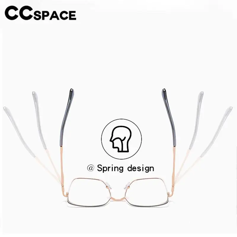 R57223 Large Size Metal Women Reading Glasses Fashion Spring Hinge Presbyopic Spectacles Dioptric +50 +100 +200 +300