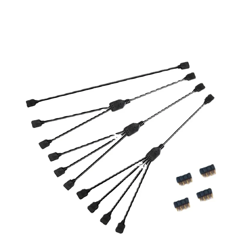 12v/4pin 5v/cabo do adaptador da extensão do rgb da aura de 3 pinos, placa-mãe a 2 ou 3 4 conecta a tira clara do diodo emissor de luz do cubo f do divisor do pc