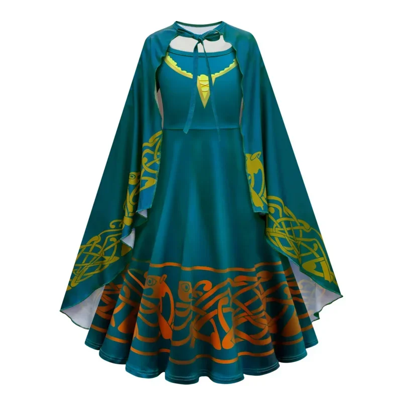 Heißer Film tapfere Merida Kostüm für Mädchen Halloween Prinzessin Kleid Perücke Kinder Karneval Fantasia Kinder Weihnachten Party Cosplay Kostüm