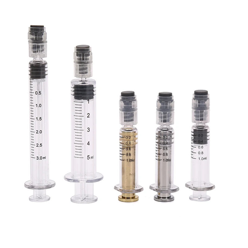 1PC 1ML / 3ML / 5ML Luer Lock Syringes Screw Blunt Tip Needles Caps For Industrial Dispensing