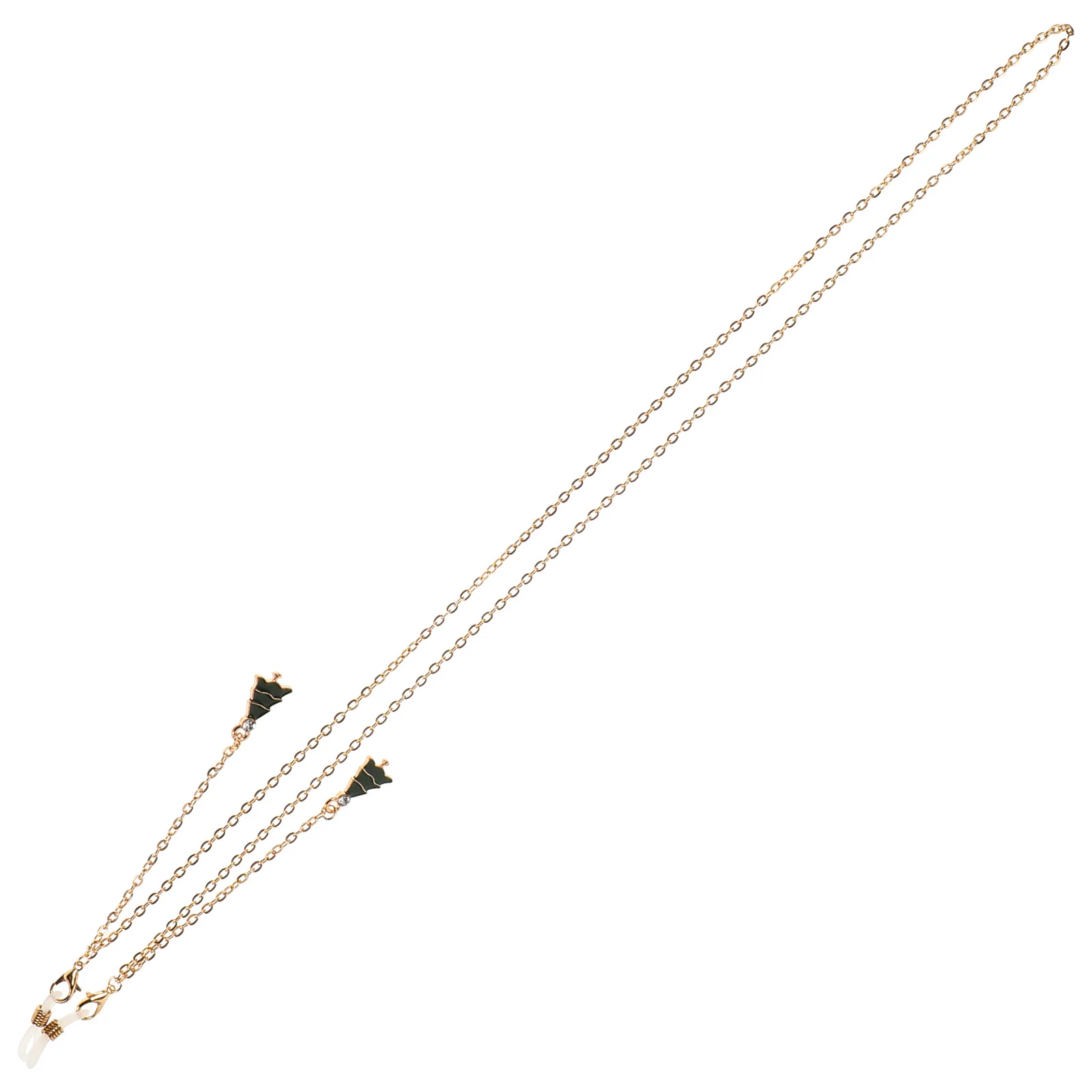 

1 Pair Alloy Fashionable Eyeglass Chain Tassel Design Dripping Glaze Sunglass Strap For Women Men Metal Glasses Holder Lanyard