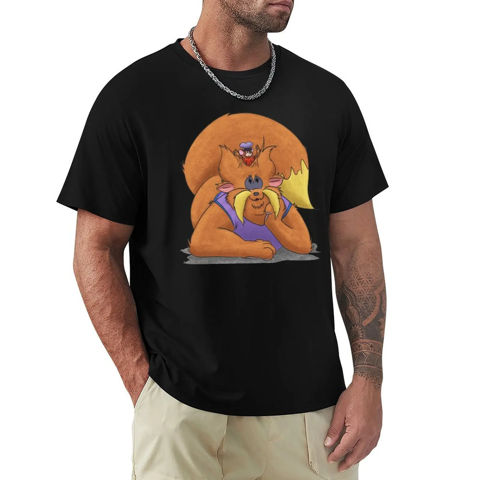 Camiseta Fievel e Tiger com estampa abstrata
