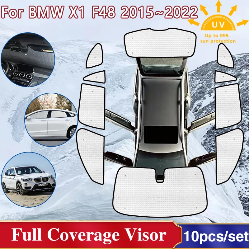 

For BMW X1 F48 Accessories 2015~2022 Full Windshield Surround Sunshades Side Windows Visor Cover Car Accessories 2019 2020 2021