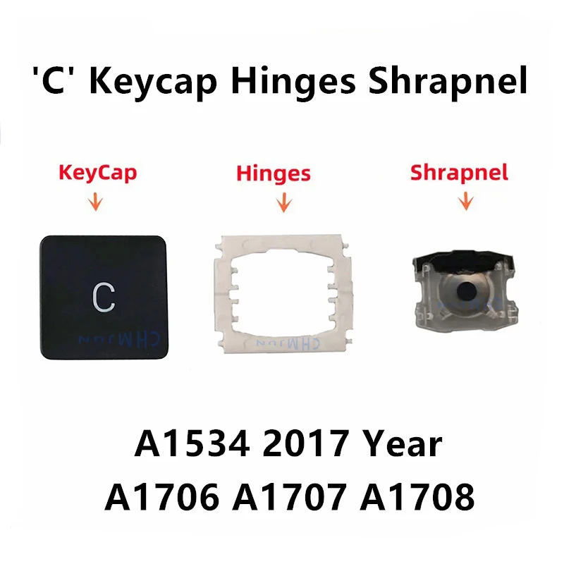 Replacement C Key Cap and Hinges are Applicable for MacBook Pro A1706 A1707 A1708 Keyboard US UK to Replace