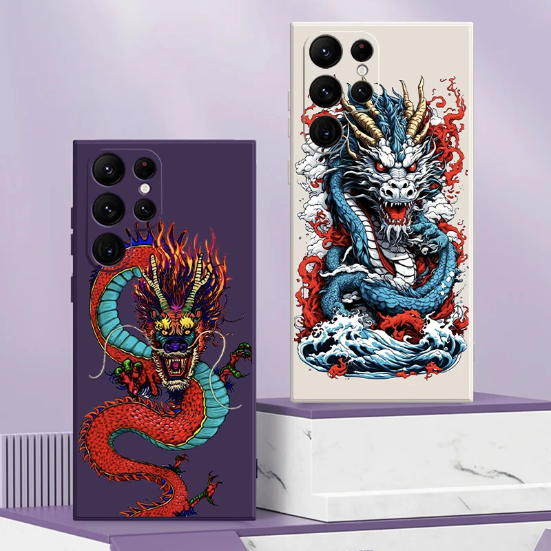 Chinese Divine Dragon For Samsung Galaxy S24 S23 S22 S21 S20 Ultra S10 Plus S23 S21 S20 FE Phone Case Carcasa Coque