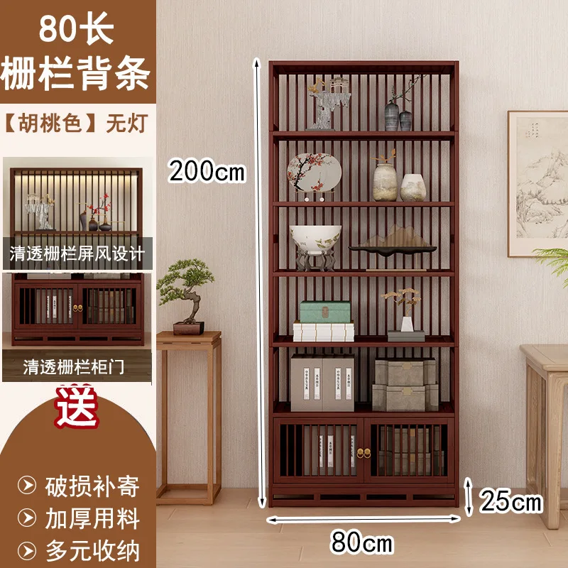 Background wall Wenwan storage back strip Tea display cabinet Tea set rack