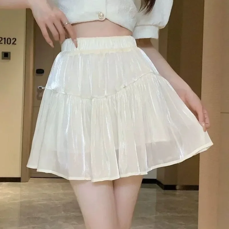 Mini Female Skirts Short High Waist Ruffle Patchwork Black Luxury Elegant Korean Fashion Chic V New in Modest Y2k Women's Skirt