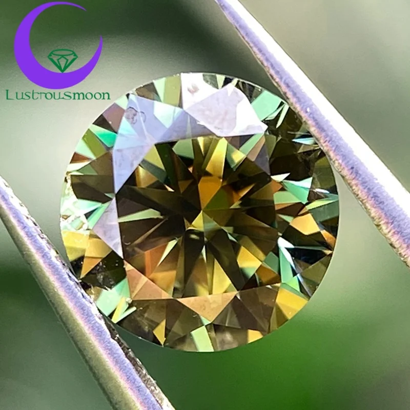 Blue Green Moissanite with certificate5.0mm-11mm 1-5CT Round Loose Stones loose Moissanite Jewelry DIY Moissanite GRA