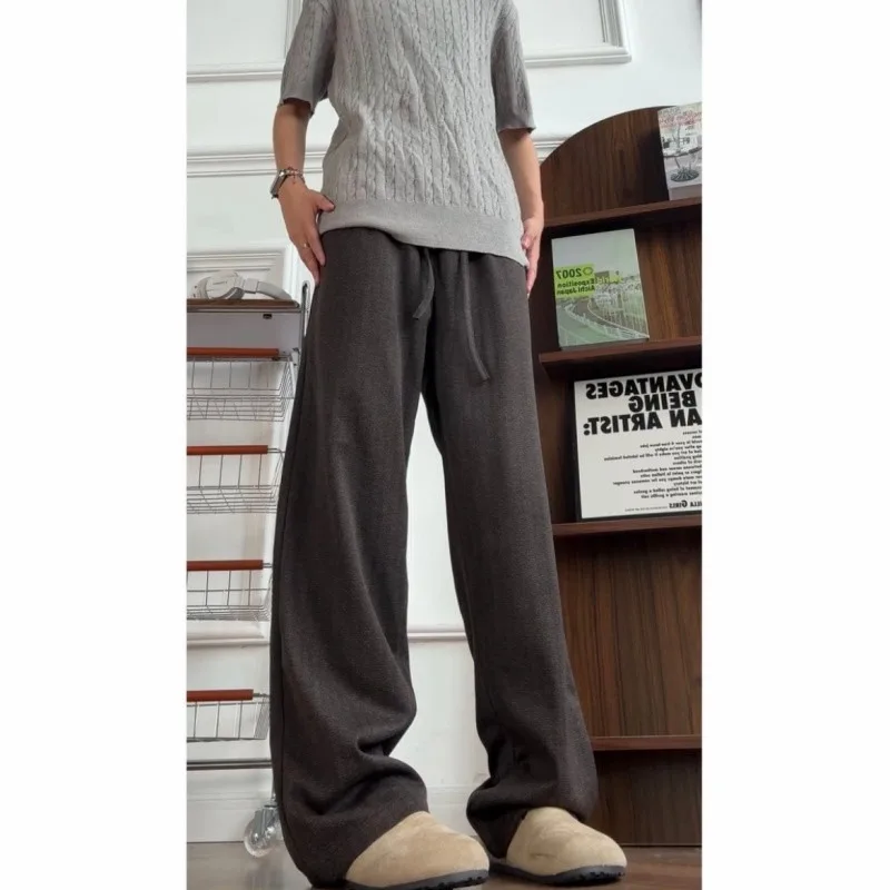Men Old Money Herringbone Casual Pants Vintage Loose Straight Trousers