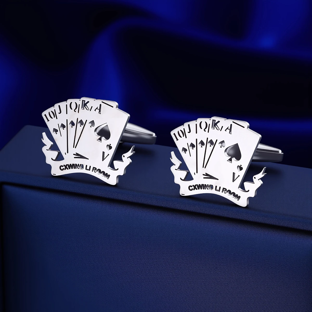 Customized Name Men's Poker Cufflinks Custom Suit Shirt Stainless Steel Buttons Sports Jewelry Gifts