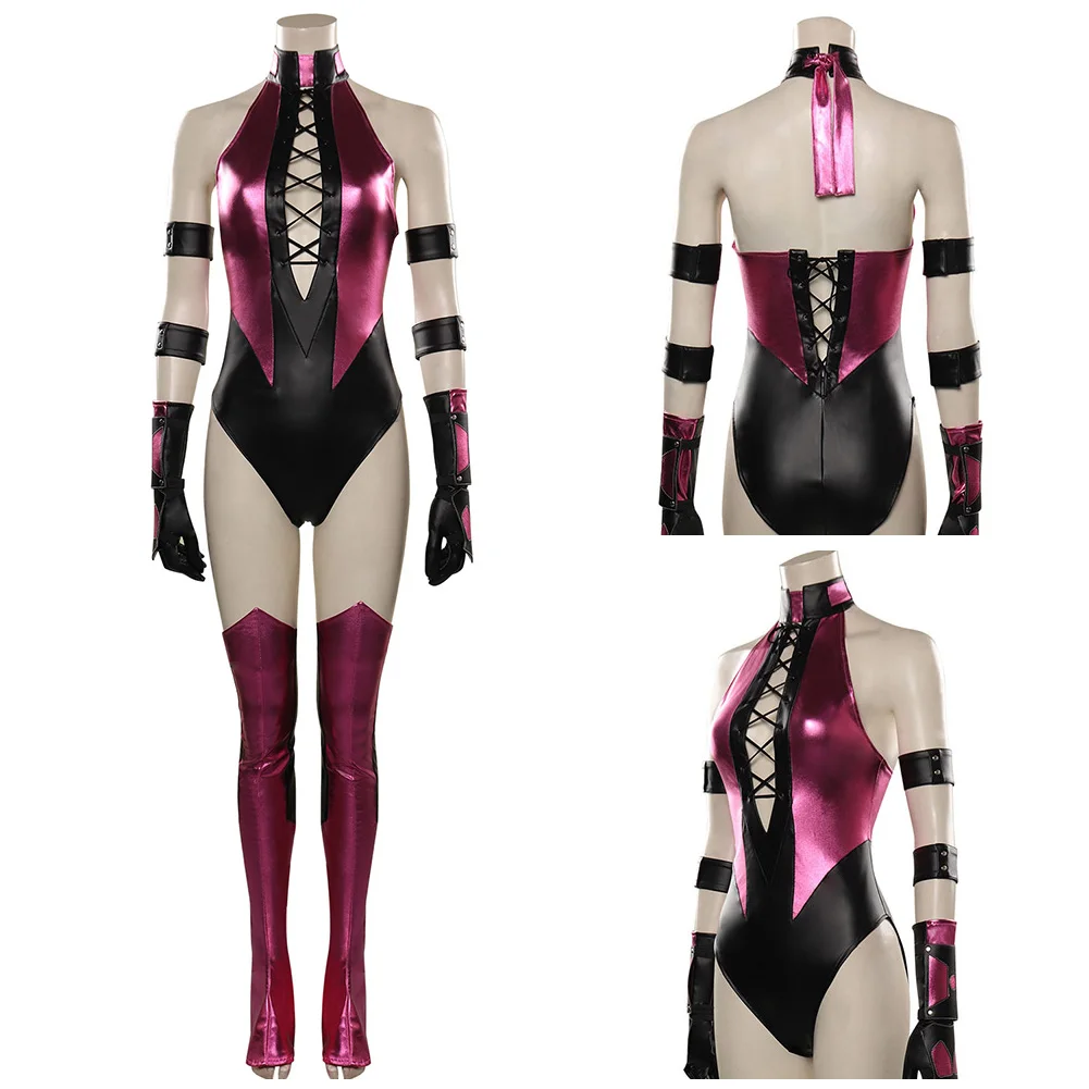 

Mortal Cos Kombat Mileena Cosplay Costume Jumpsuit Outfits Halloween Carnival Suit