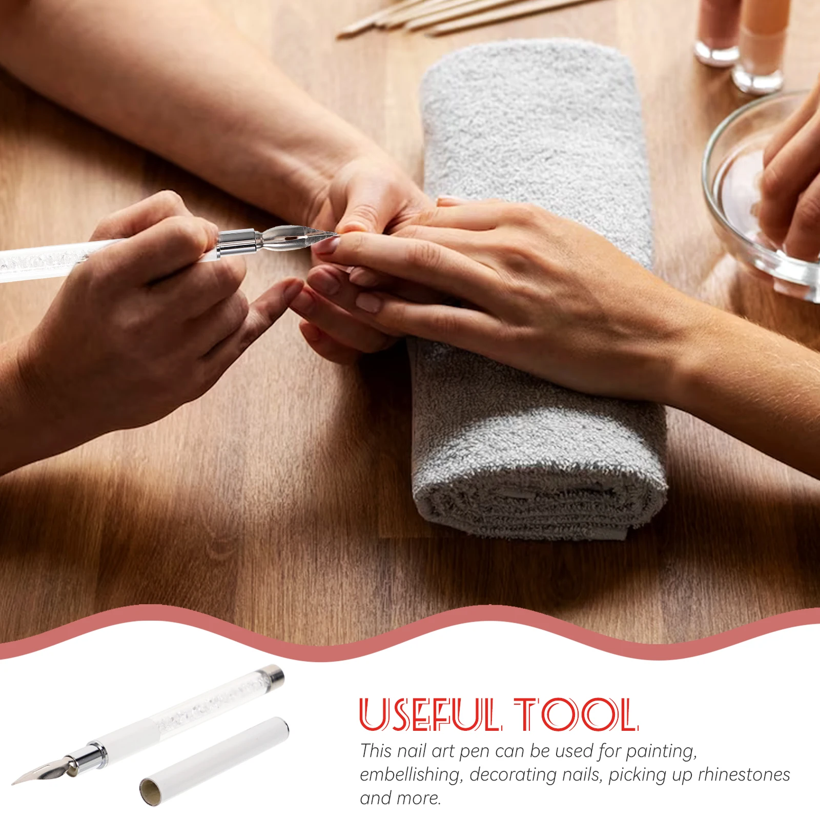 Art Pen Manicure Rhinestone Picker Fine Tip For Nail Design Portable Dotting Tool Manicure Supplies Women Nail Art Pen