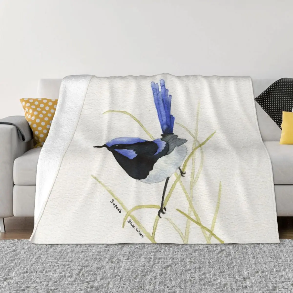 Superb Blue Wren Home Blanket Winter Blankets Winter Warm Blanket Throw Blanket