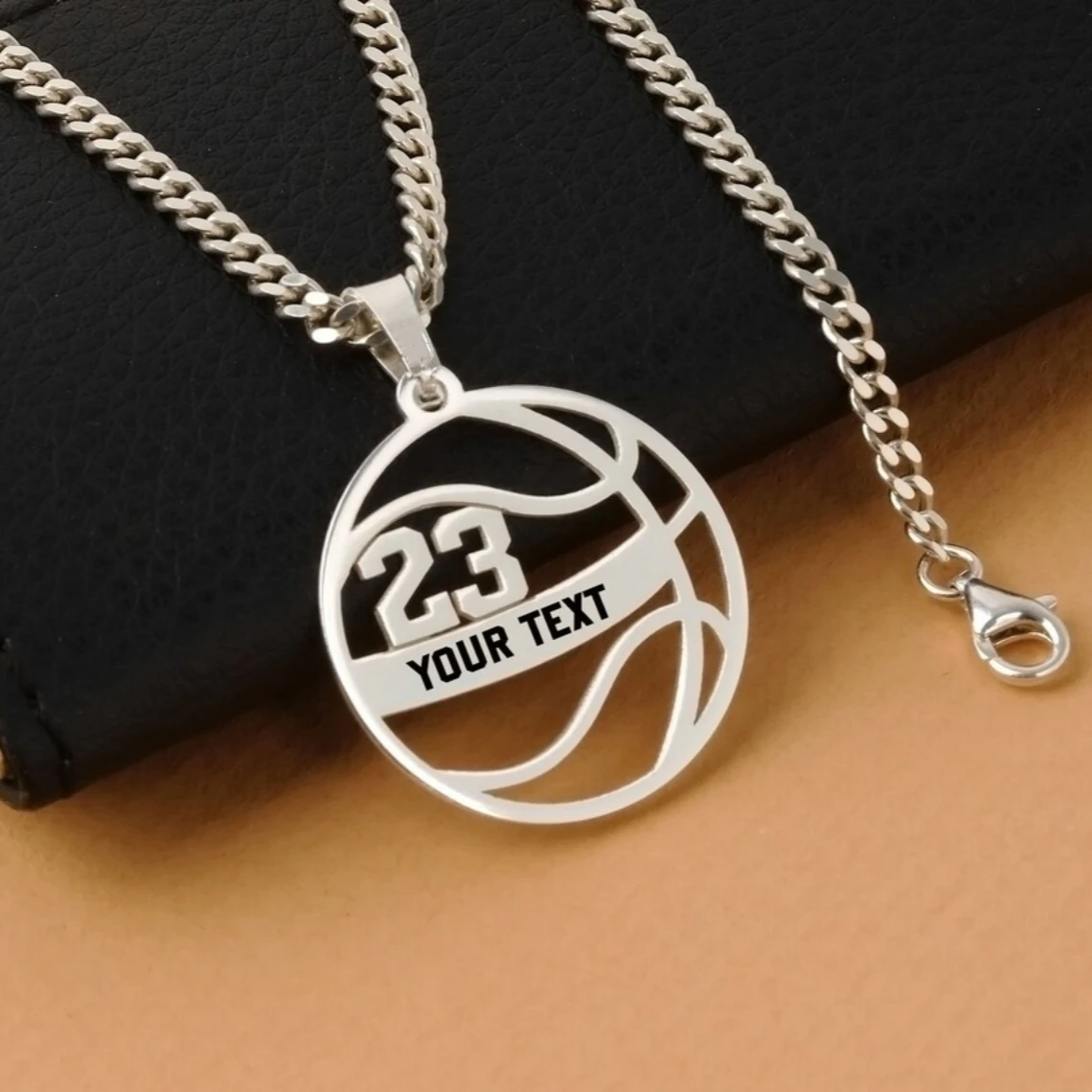 Custom Cuban Chain American Football Name Necklace Men Boy Jewelry Stainless Steel Basketball Nameplate Numbers Necklace Women