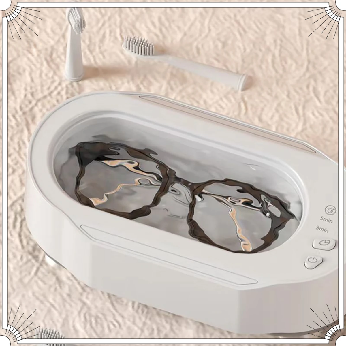 منظف متعدد الوظائف بالاهتزاز عالي التردد، يمكن تنظيف النظارات والمجوهرات الصغيرة المحمولة بشكل منتظم