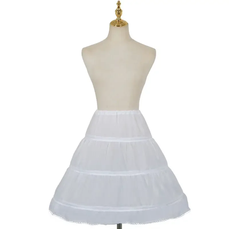 

Детская юбка-юбка с тремя обручами, элегантная белая нижняя юбка для платьев