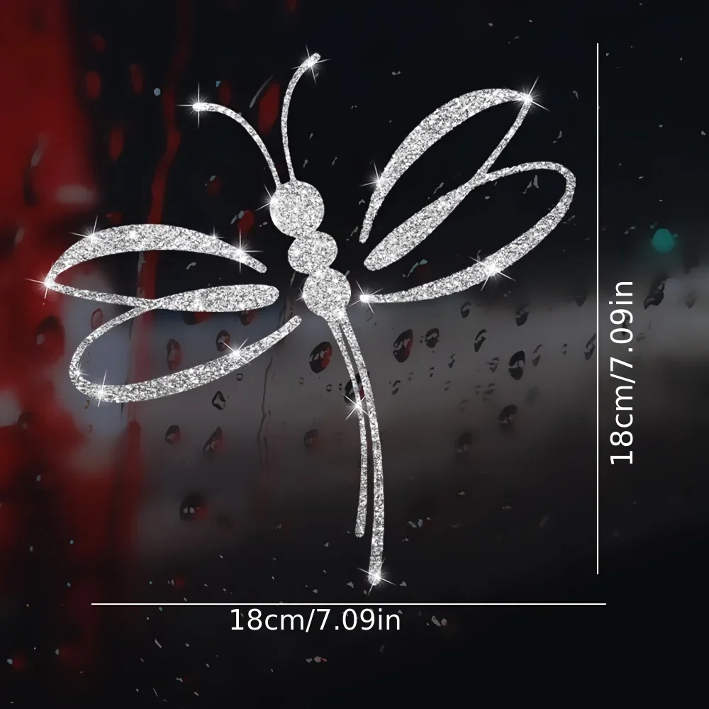 Sparkling Dragonfly Butterfly Sticker Cartoon Vinyl Decal for Home Window Glass Mirror Farmhouse Bedroom Fridge Bathroom Laptop