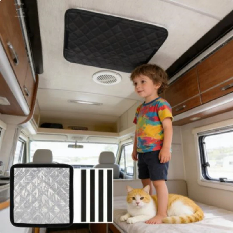 

RV Reflective Vent Cover With Aluminum Foil Surface Insulating Shade For Campers Trailer Roof Ventilation Heat Reflection