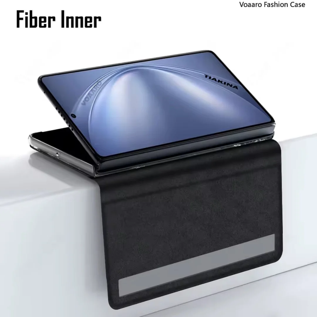 Smart Touch View Window Funda For Vivo X Fold 6 Genuine Leather Case Cover For Vivo X Fold5 Metal Kickstand Flip Leather Case