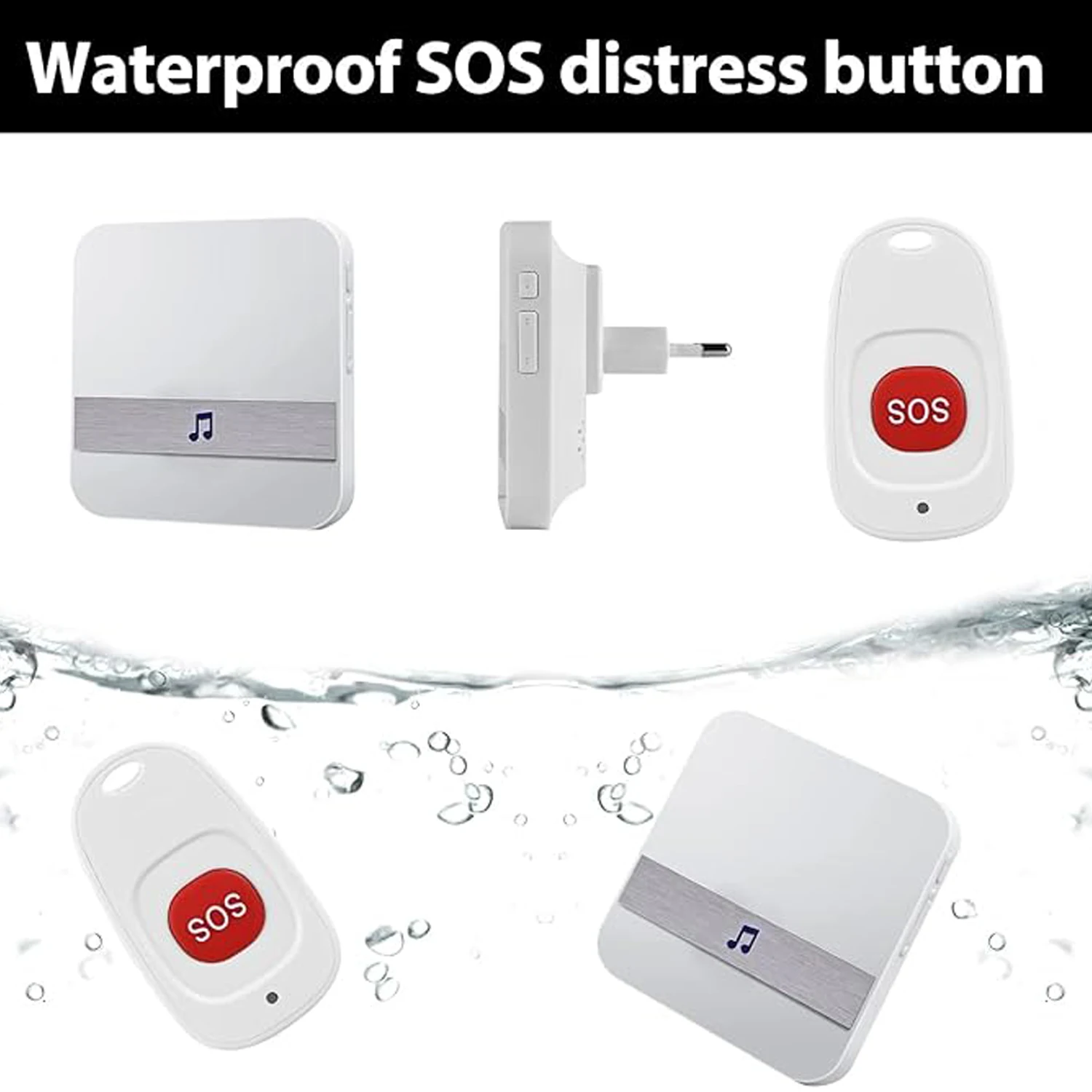 Wireless Pager Wireless Systems for Seniors, Portable Emergency Pager Alert Devices for Elderly, Neck Wearing Style Home Pager
