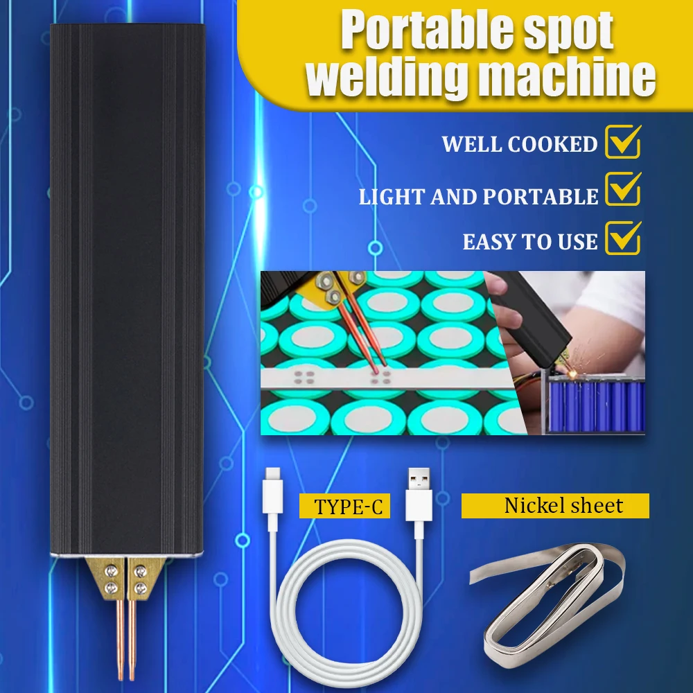 Портативный ручной аккумулятор для точечной сварки 18650, литиевая батарея, аппарат для точечной сварки никелевых листов, алюминиевая сварочная головка