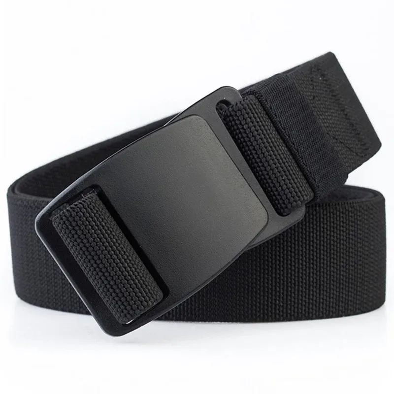 Mens Stretch Belt Invisible Casual Web Belt Quick Release Flat Plastic Buckle 4mm Thick 3.8cm Wide Casual Canvas Belt Men's Belt