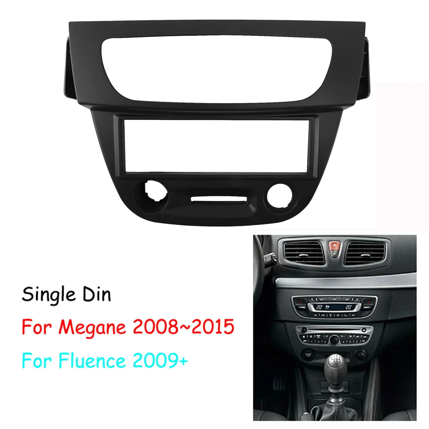 1 Din Car Radio Fascia DVD Frame Panel Dash Install Kit for Renault Megane 2008-2015 Fluence