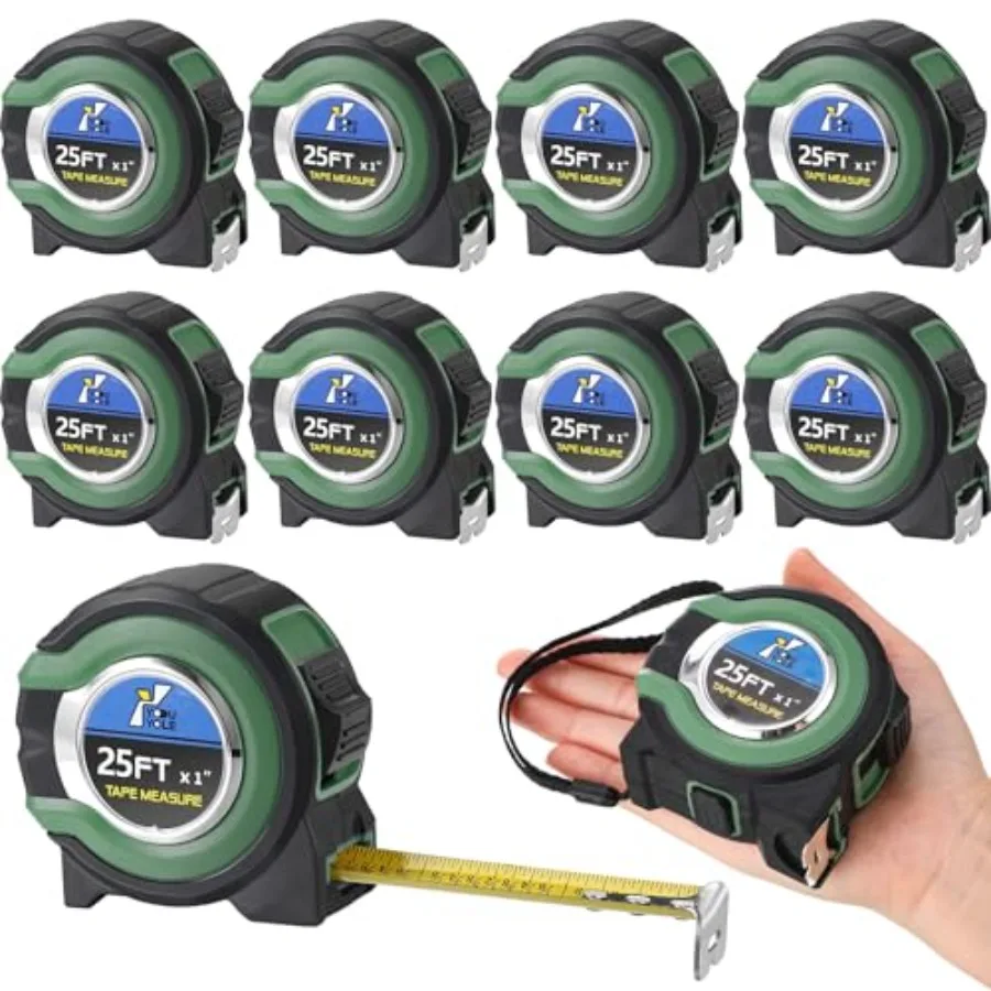 

0 Pack Tape Measure with Fractions/8 Steel Measurg Tape Retractable Easy Read Measurement Ruler Steel Power Blade