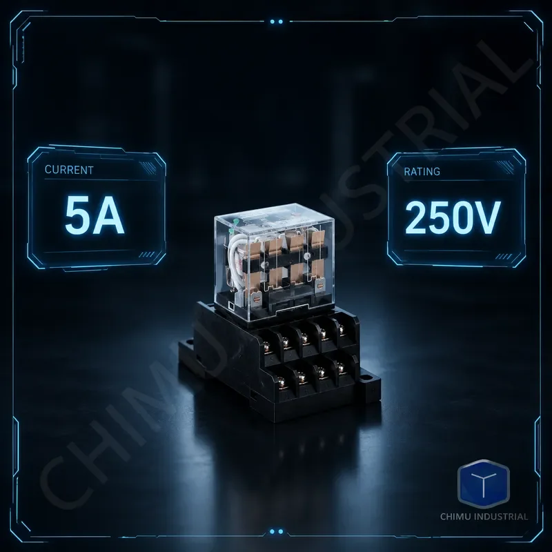 【CHIMU INDUSTRIAL】 for HH64P LY4NJ Intermediate Relay 14 Pin Silver Contact with Base and Display DC AC