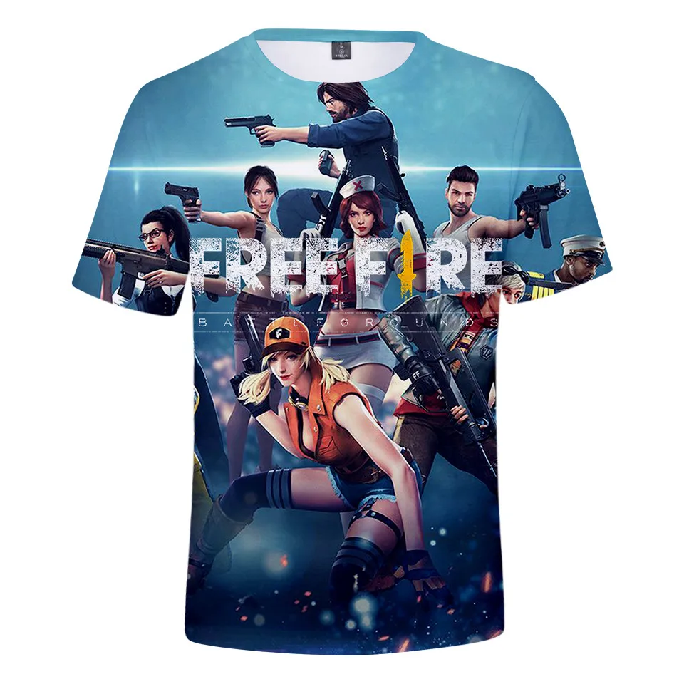 T-shirts Shooting Free Fire 3D Print Summer Streetwear Crew Neck Short Sleeve TShirt Oversized Harajuku Men Women kids Tops Tees