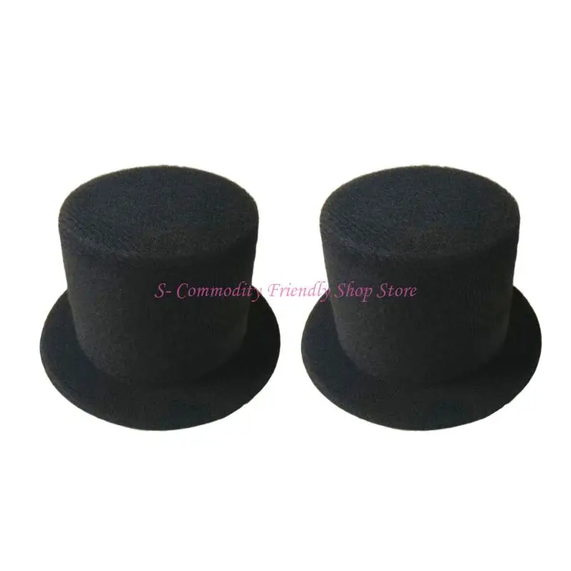 

85AE Set of 2 Fashionable Accessory Top Hat Craftsmanship Black White Red Selection